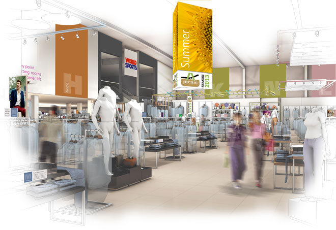 menswear visual designs by barber for the new Heatons store