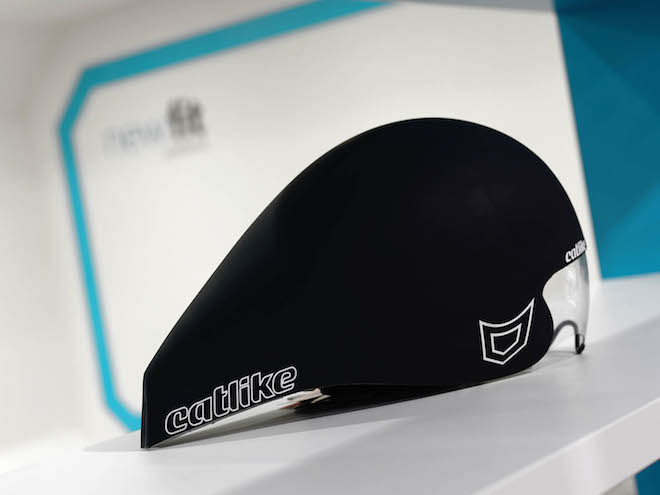 helmets displayed in retail space on shelving