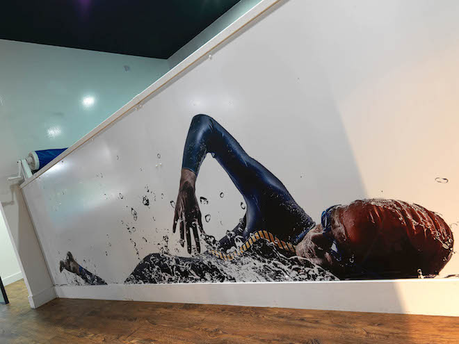 Large inspirational interior image of swimmer