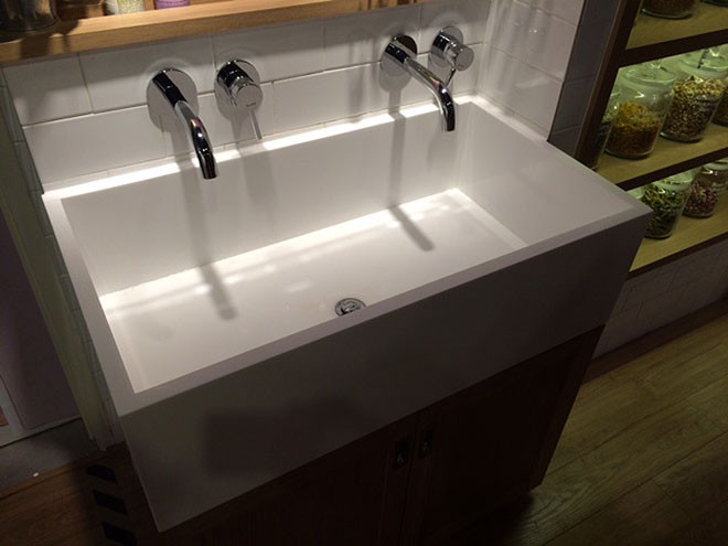 A Belfast-style sink complements the design