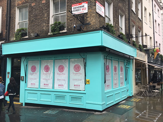 Retail design work by Barber for SugarSin at Covent Garden