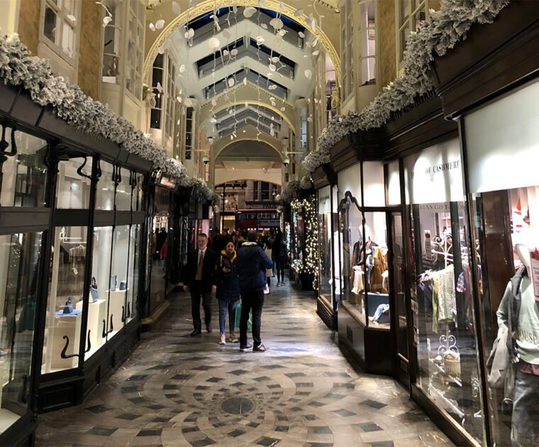 Burlington arcade Christmas window displays